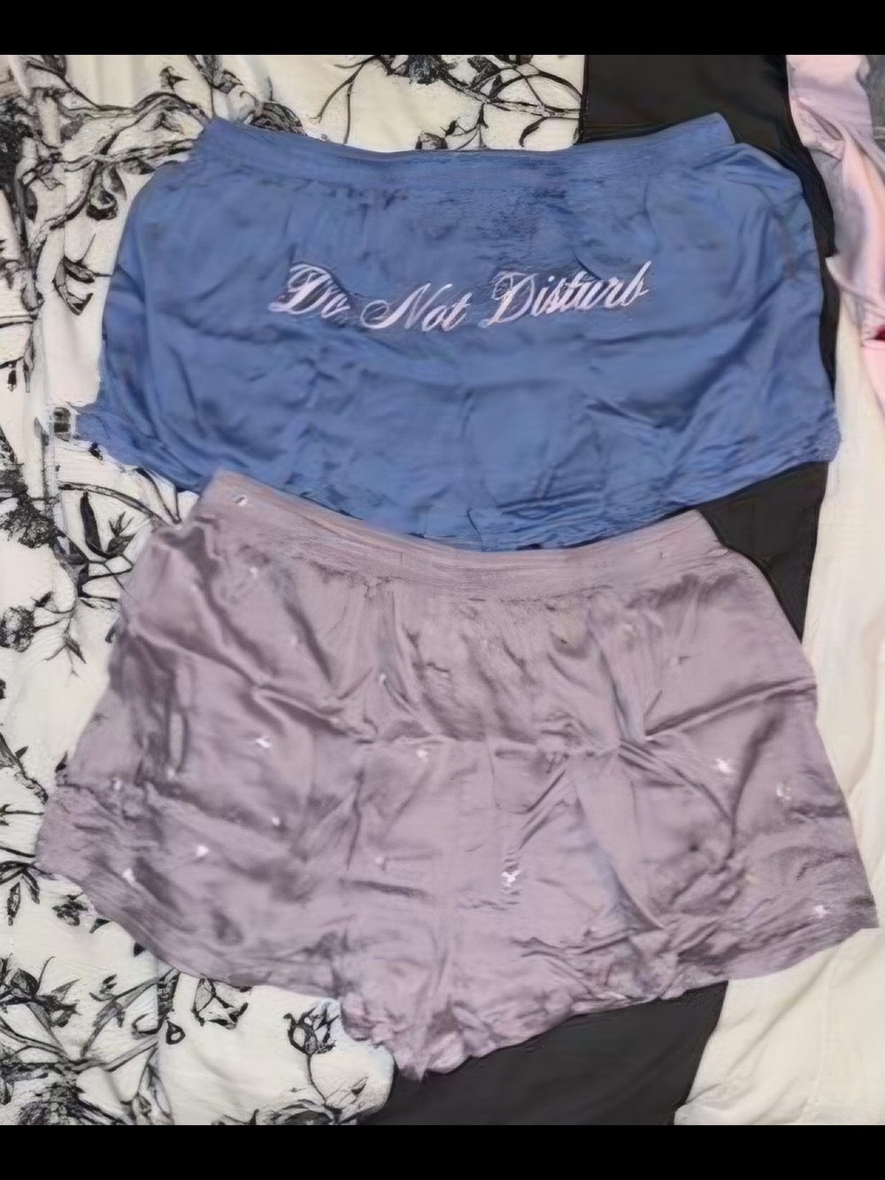 BOGO 50% Off PINK Victoria's Secret Lavender & Blue Satin Shorts